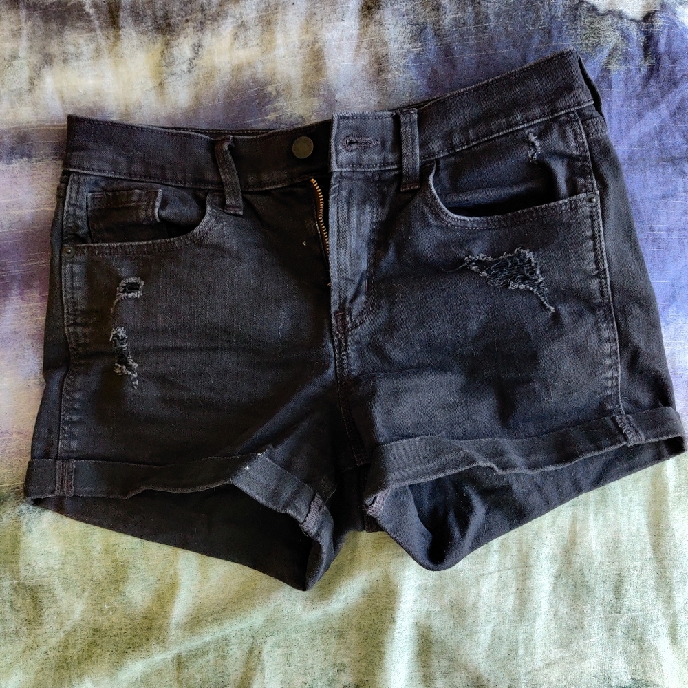 Old Navy Boyfriend Black Jean Shorts